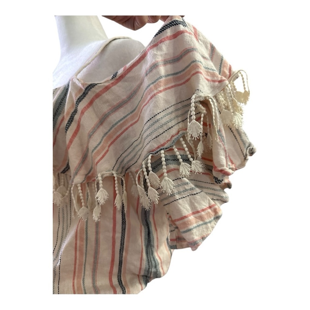 Takara Fun Summer Off-The-Shoulder cropped top with tassels Boho Fest - Picture 3 of 7
